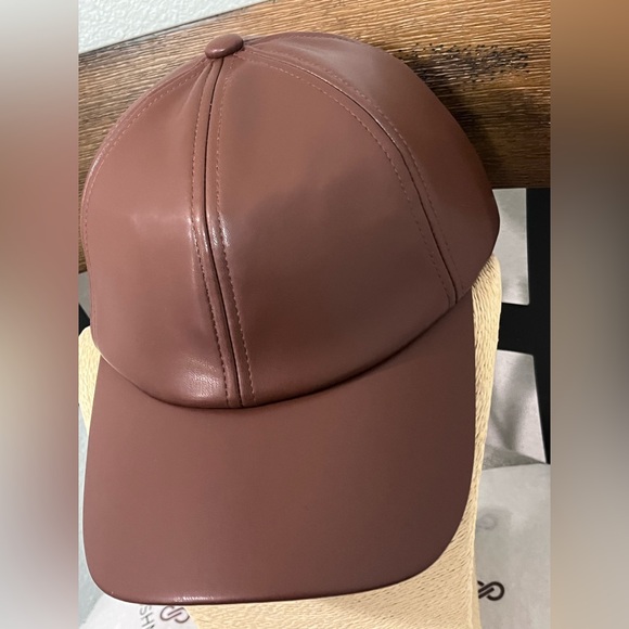 LELE SADOUGHI NWT AUTHENTIC WALNUT FAUX LEATHER BASEBALL CAP main image 10